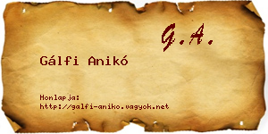 Gálfi Anikó névjegykártya